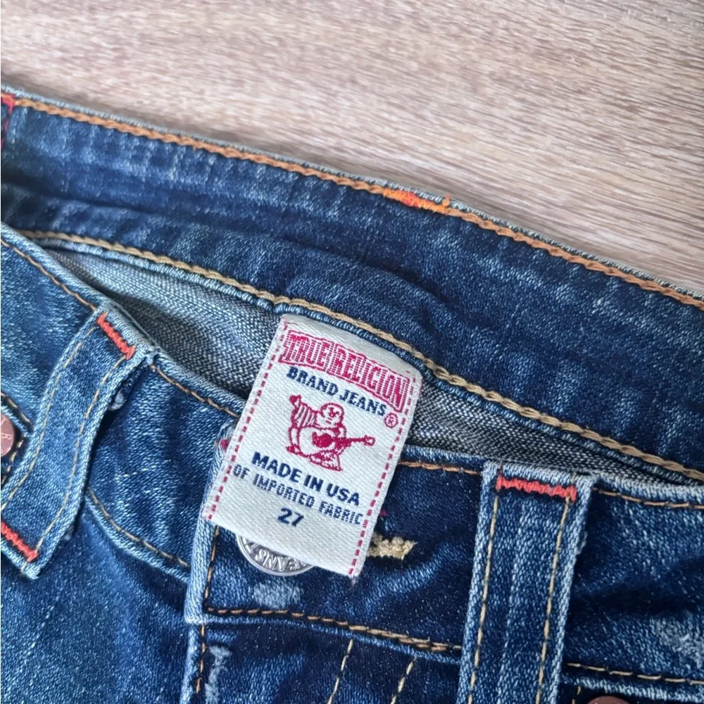 True Religion Y2K Flap Pocket Jeans Size 27‎ Horseshoe Stitch Bootcut